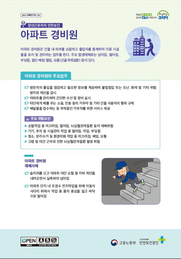 한국산업안전보건공단 | 자료마당 | 안전보건자료실 | 업종별 자료 | 서비스업 | 건물등의 종합관리사업 | 리플릿(OPL)